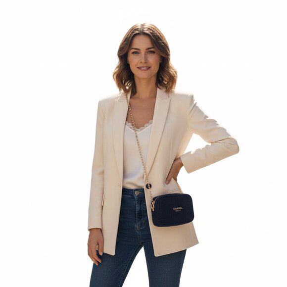 *Chanel Beauté Limited Edition Tweed Makeup Bag – Navy Blue (New in Box) - Picture 3 of 11